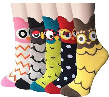 Chalier Funny 5 Pairs Womens Funny Socks Cozy Cute Printed Patterned Fun Socks Novelty Cat Socks for Women Gifts - Click Image to Close